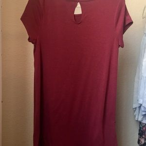 Red babydoll short sleeve dress